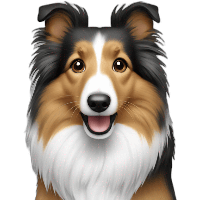 sheltie black white only emoji