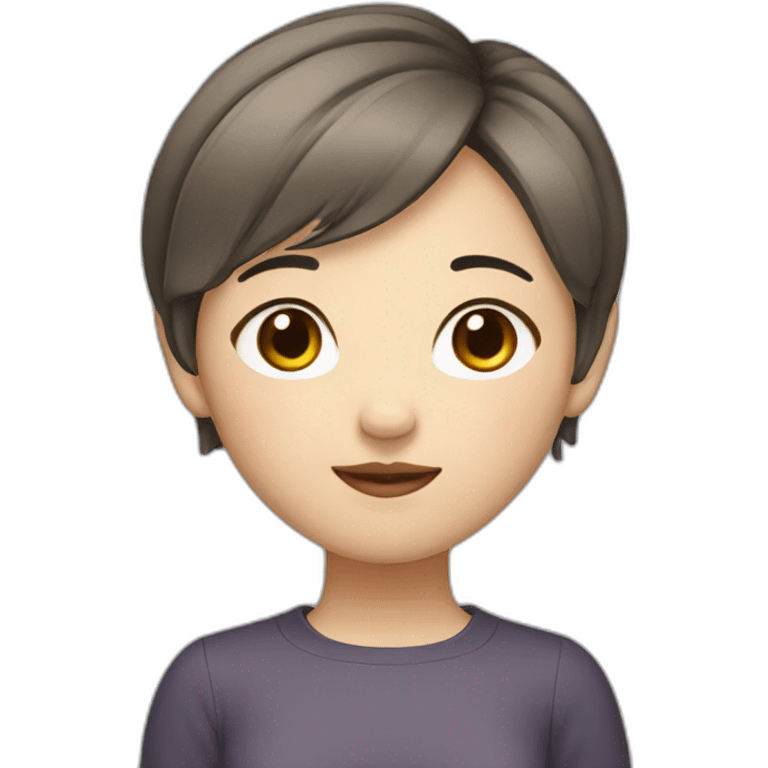 chinese girl with short hair emoji