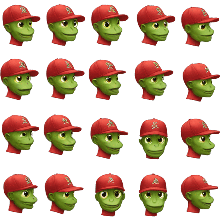 Lizard Man wearing red baseball cap emoji