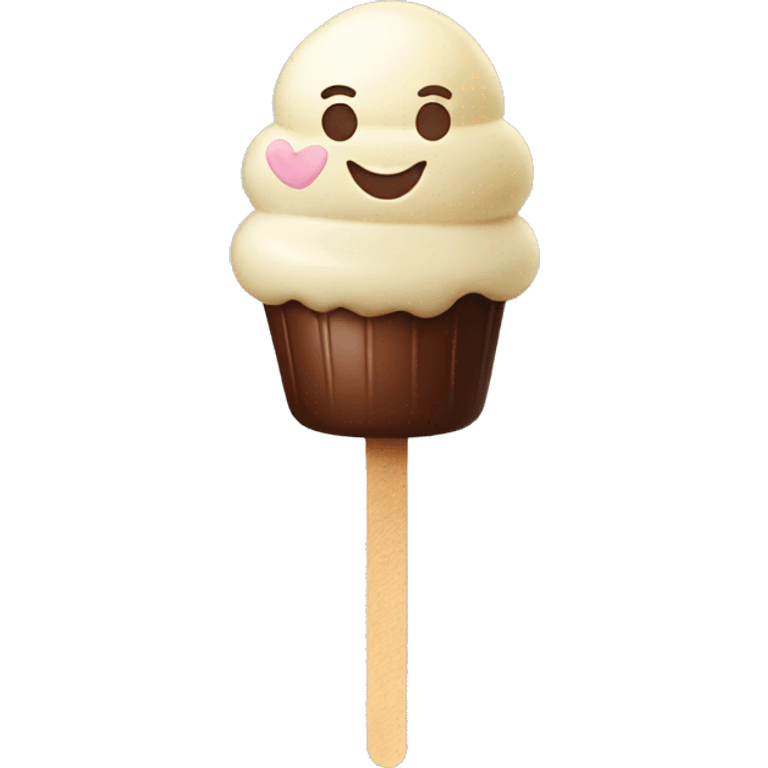 ice cream on a stick with chocolate  emoji