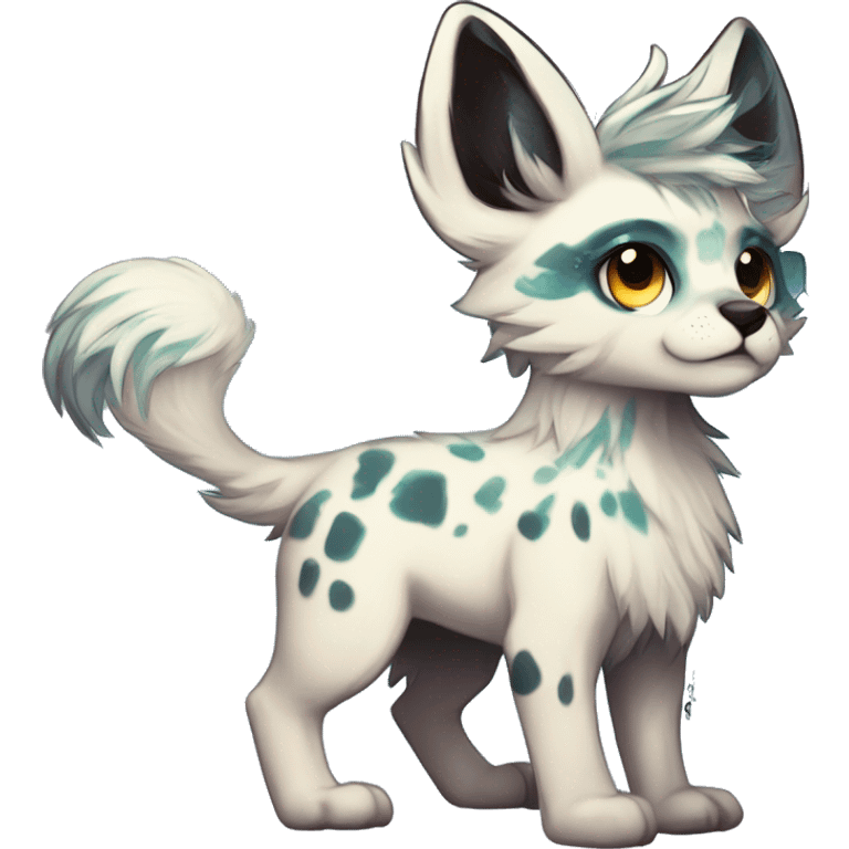 Cool cute Kawaii edgy fantasy shiny animal  fursona Fionbri by griffsnuff & LiLaiRa & Falvie full body emoji