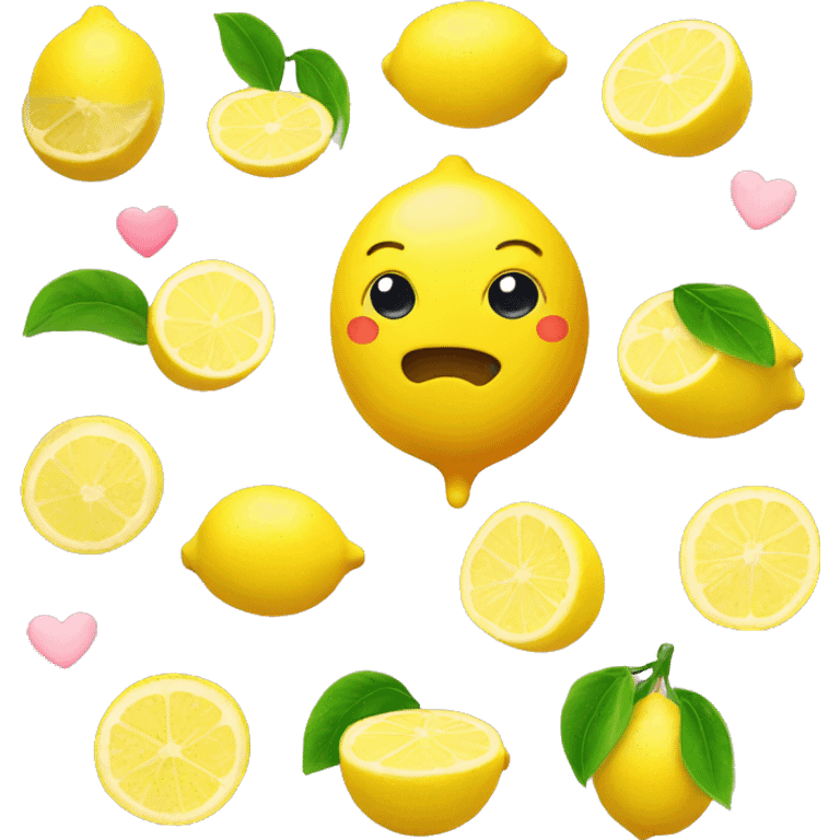 cute lemon with a heart next to it emoji