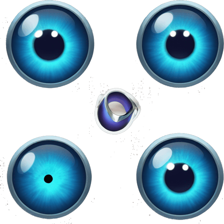 blue evil eye planet with rings emoji