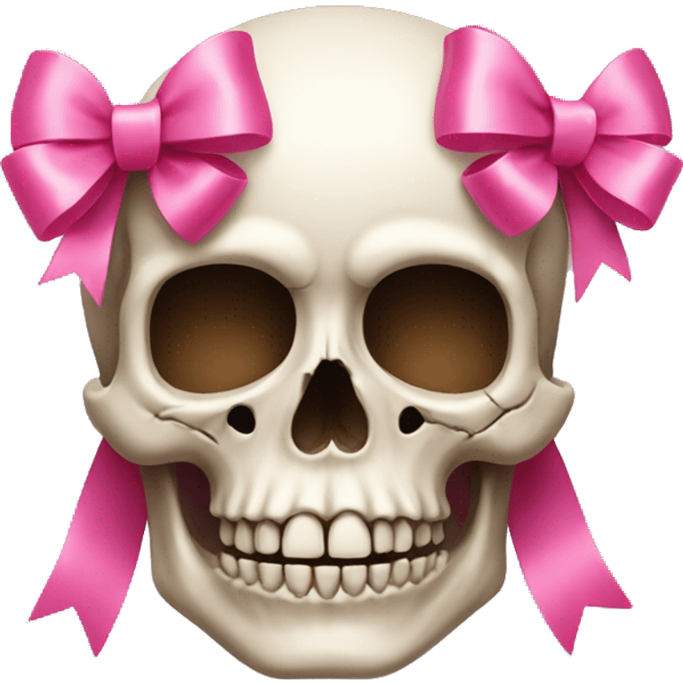 Skull with a pink bow emoji