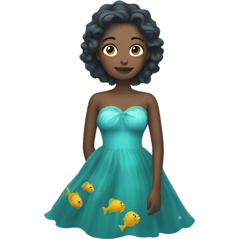 Underwater women in dress emoji