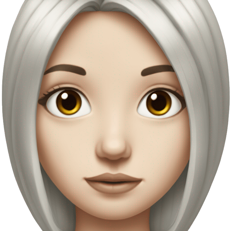 Hyper realism white girl with long black hair emoji