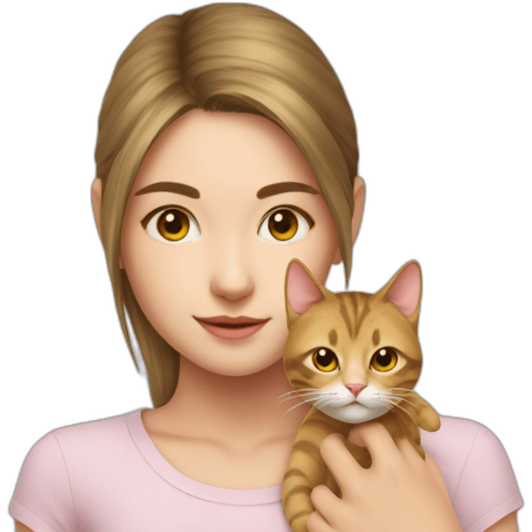 Cat on a girl emoji