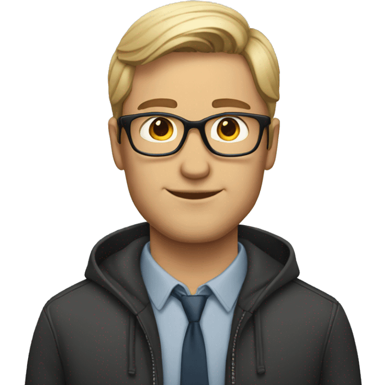 Handsome white man with glasses emoji