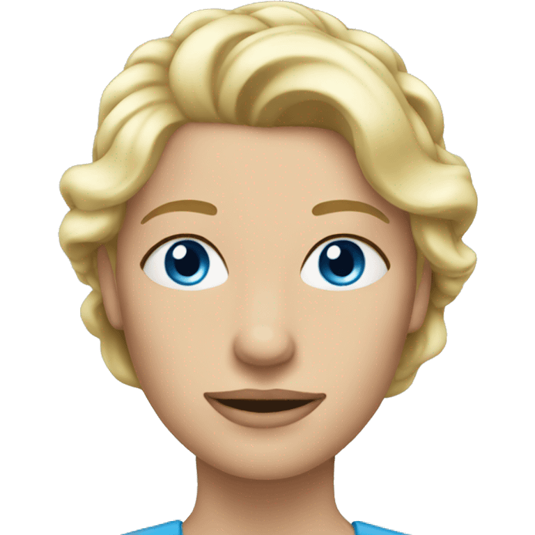 Blonde woman blue eyes crown emoji