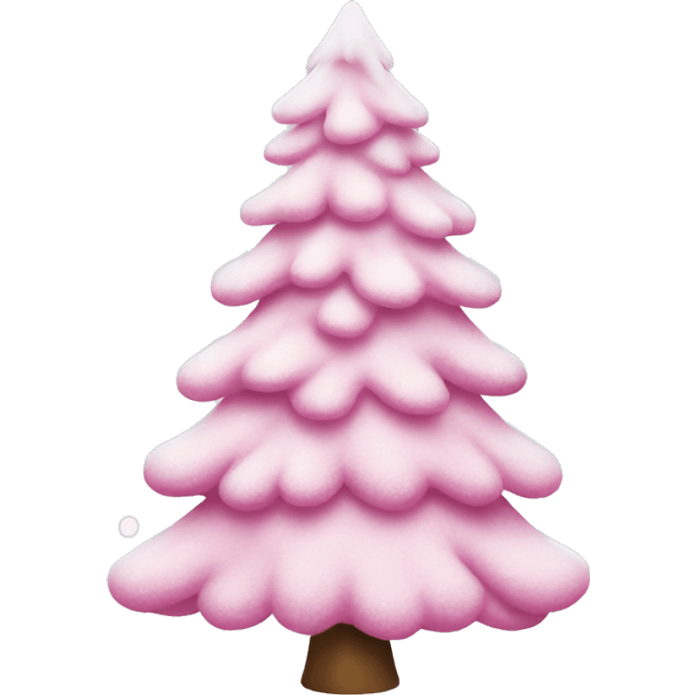 christmas tree with snow pink  emoji