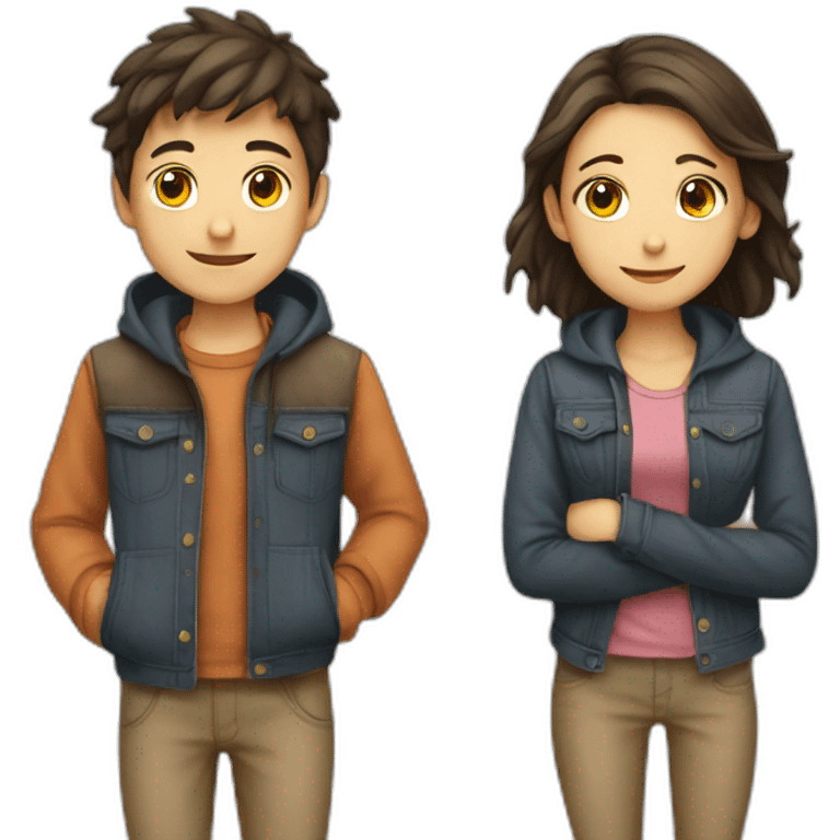 Generate an emoji of two friends boy and girl  emoji