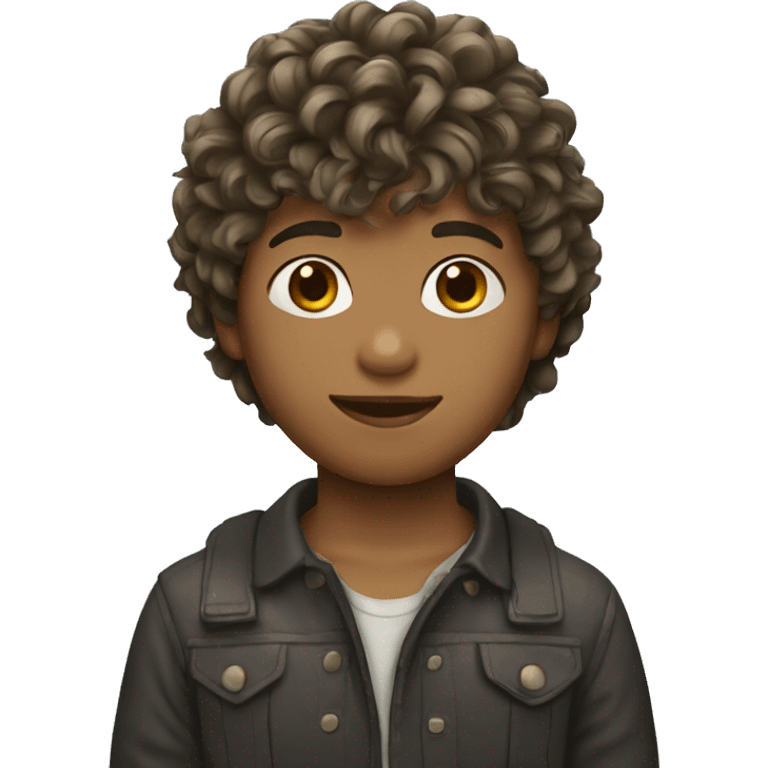 boy with wavy hair and fringe emoji