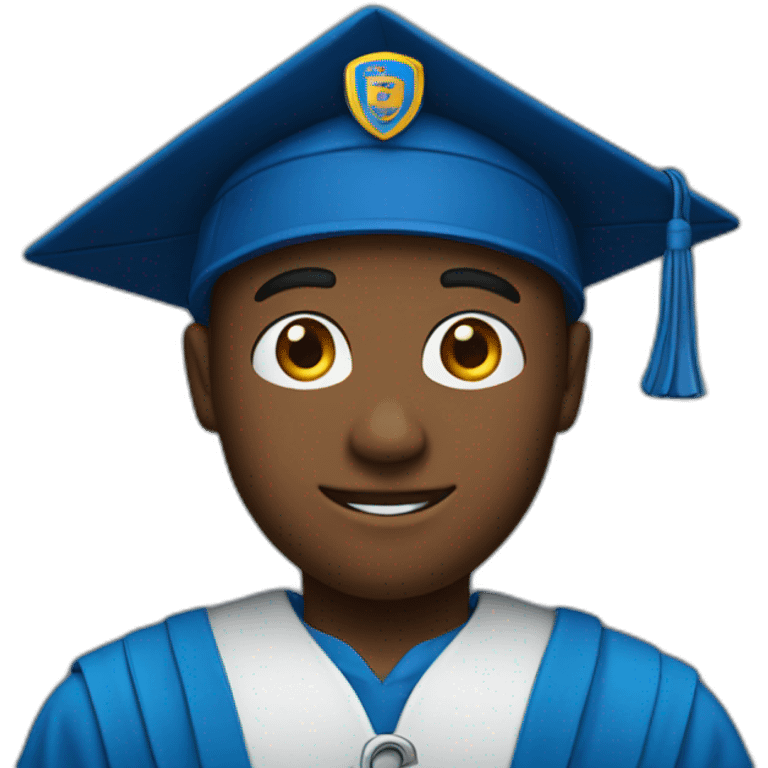 A hero with a blue university hat emoji