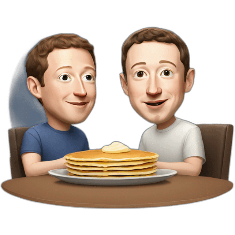 Mark Zuckerberg and Elon Musk eat pancakes together emoji