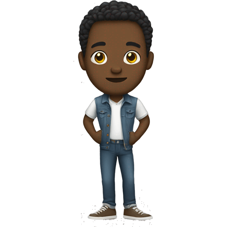 black man with shoes emoji