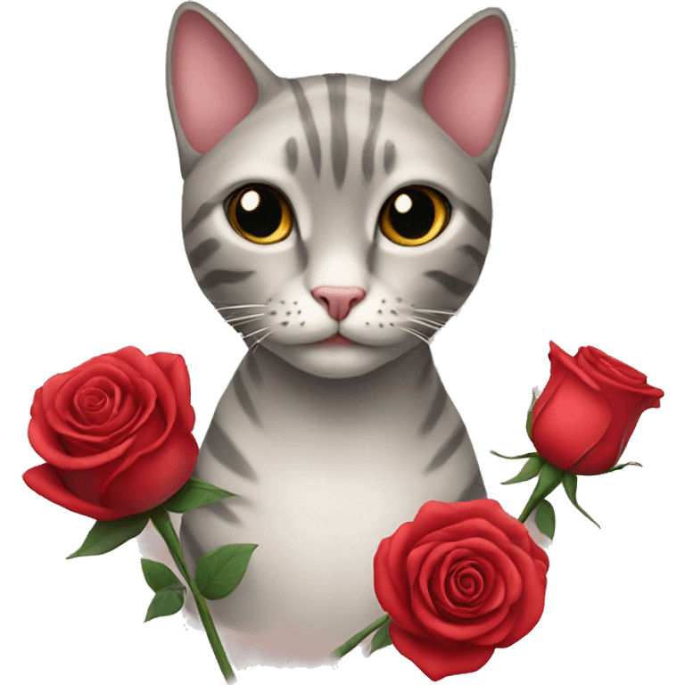 cat with a rose  emoji