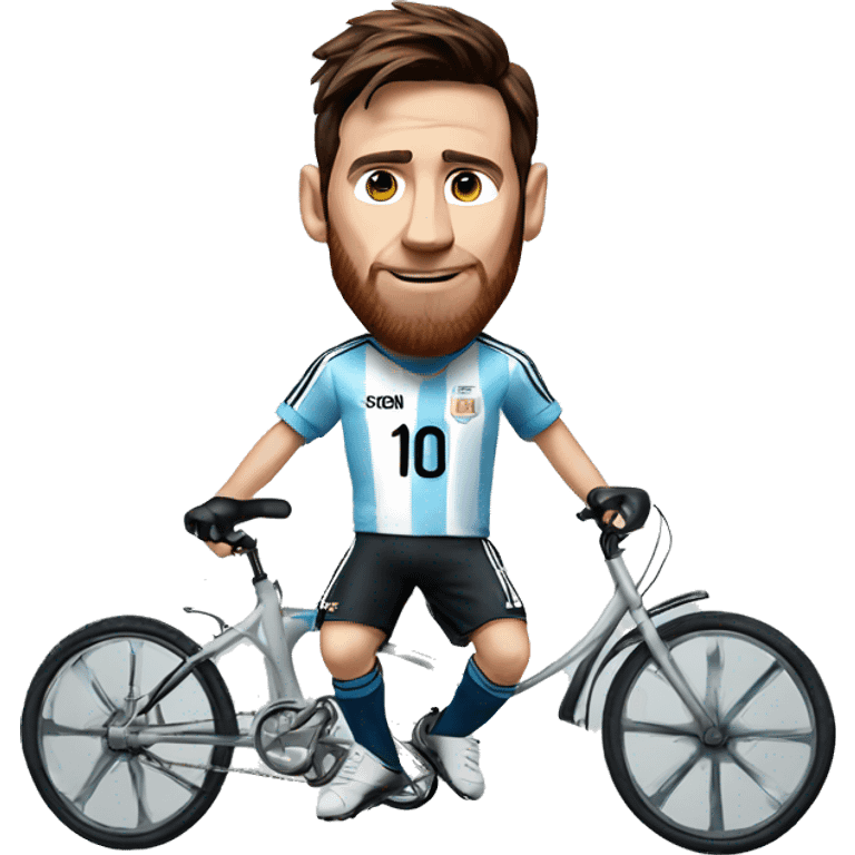 Messi in argentina jersey, on a bicycle  emoji