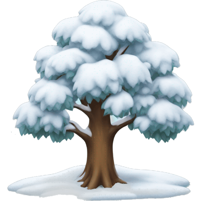 Snow on tree emoji