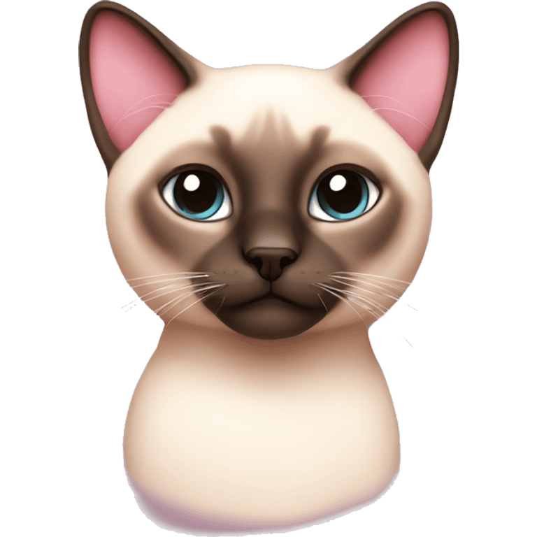 cute siamese cat with pastel pink esthetic emoji