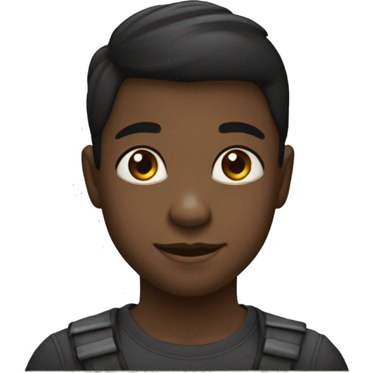 Niño negro al lado de una niña morena emoji