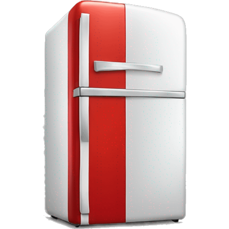 Realistic red fridge isolated. emoji