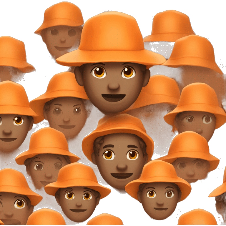 Person with orange T-shirt and beach hat  emoji