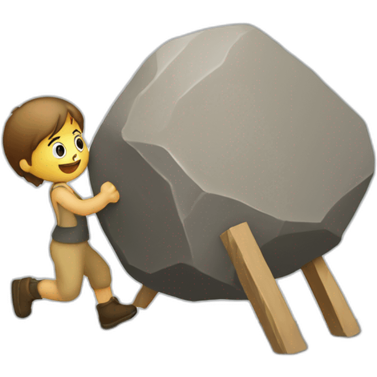 giu pushing a stone up a hil emoji