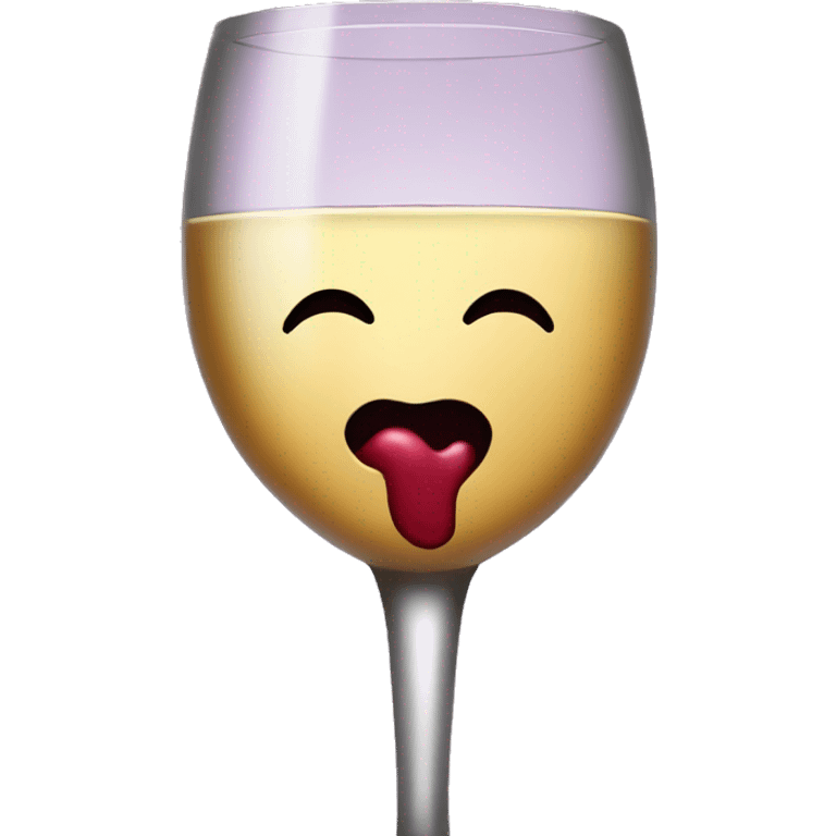 Wine cup with kiss emoji