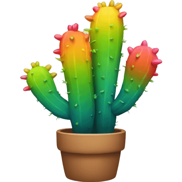 Rainbow cactus emoji