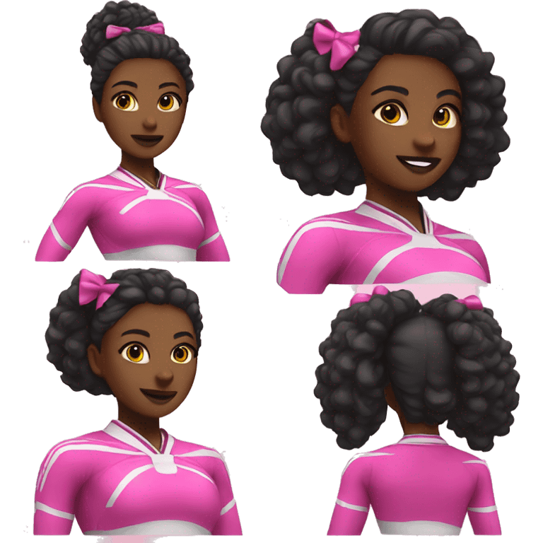 black cheerleader in pink emoji