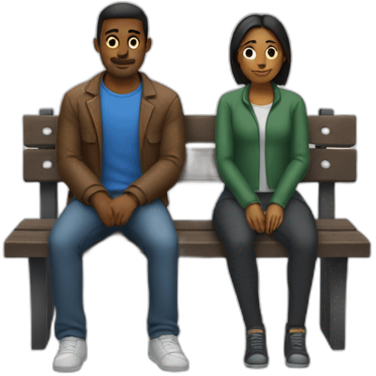 two people sitting on a bench emoji