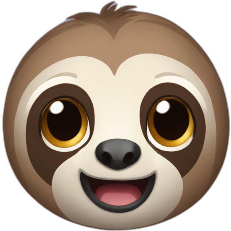 sloth with surprise face emoji