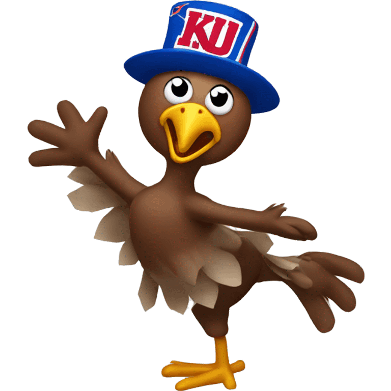 Dancing Turkey with KU Football emoji