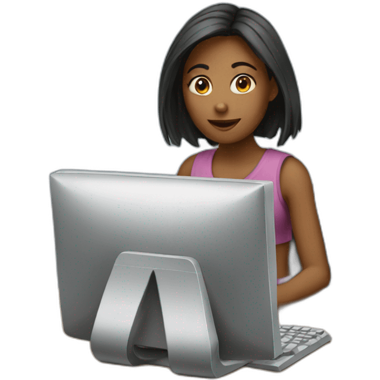 girl with computer emoji