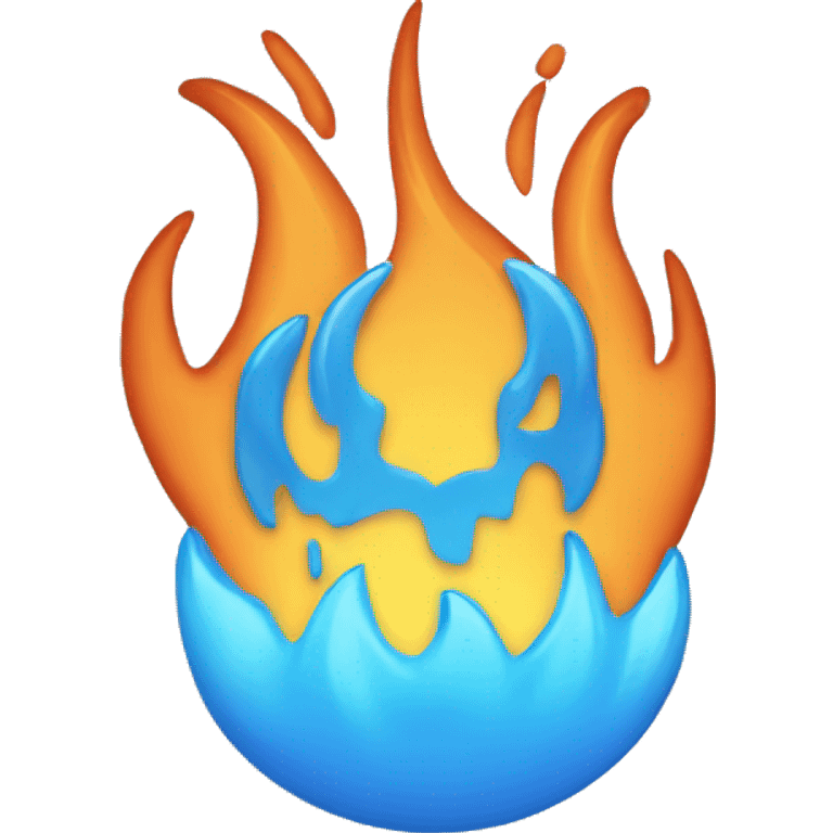 Flama de fuego color azul  emoji