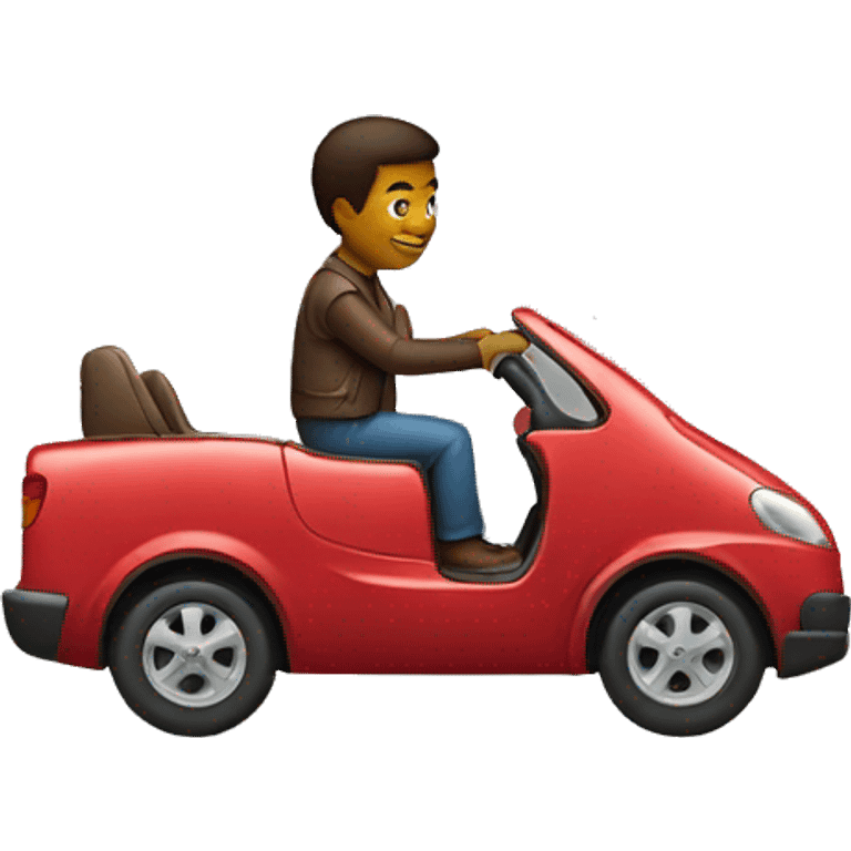 human riding in car emoji