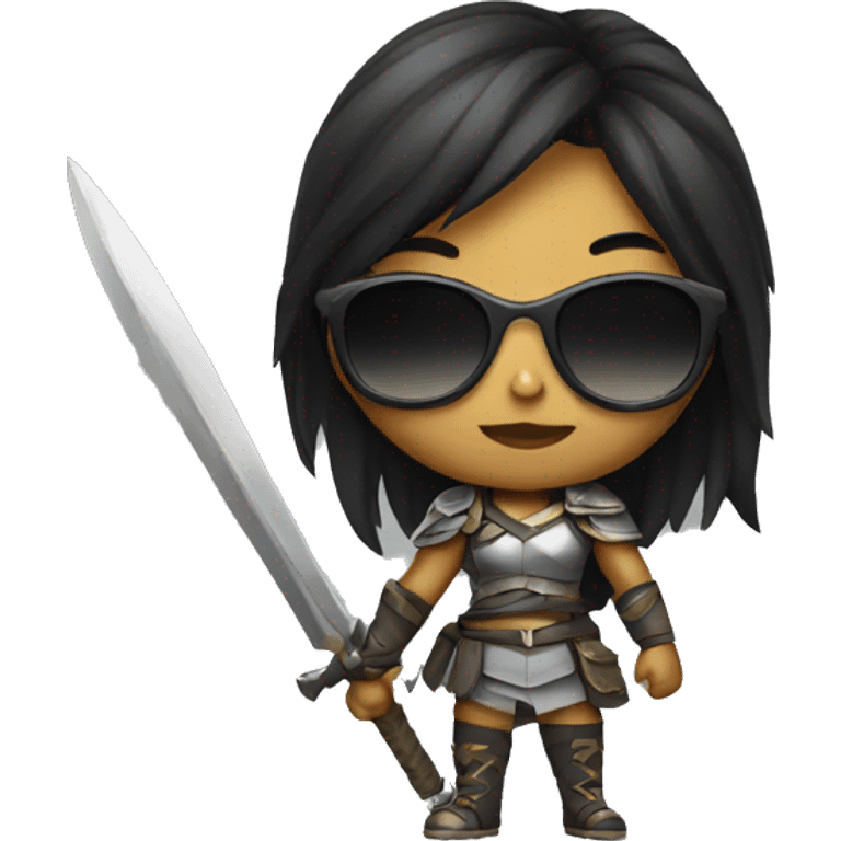 Girl warrior with dark sunglasses emoji