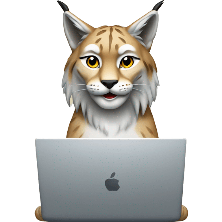 A lynx with a laptop emoji