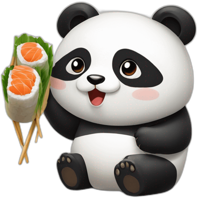 Panda qui mange des sushis  emoji