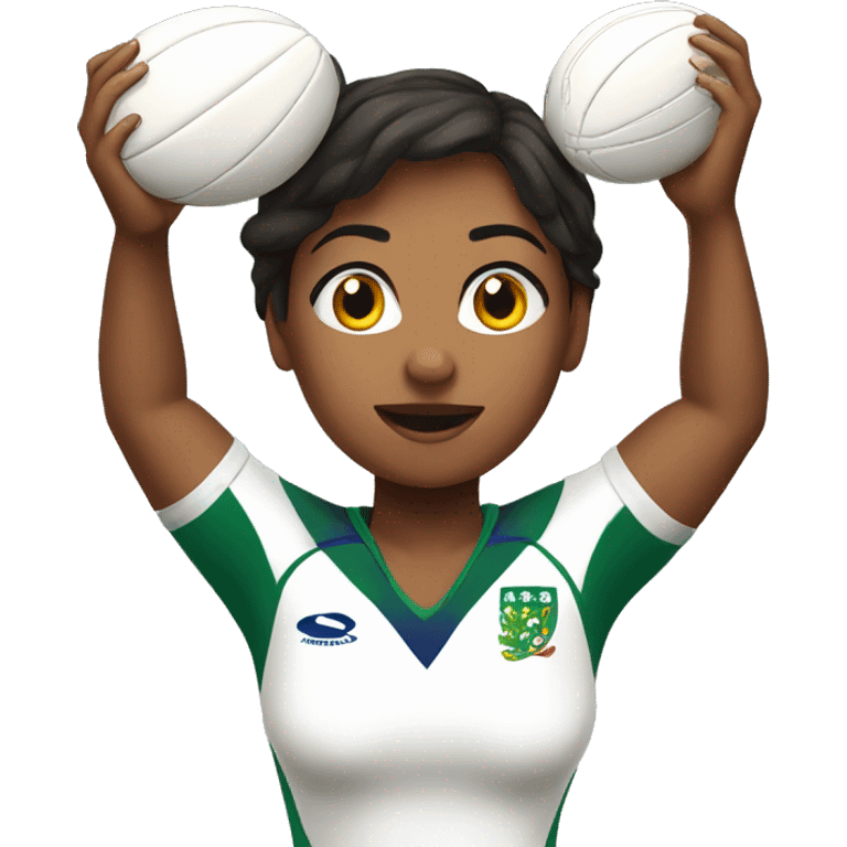 female rugby lineout  emoji