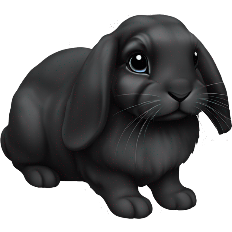 Holland lop black bunny emoji