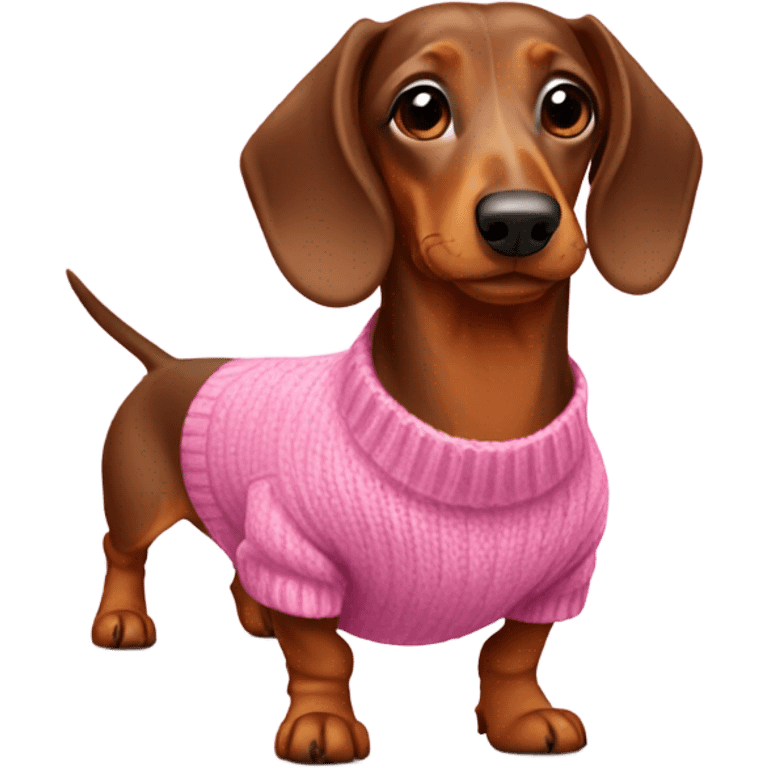 dachshund wearing pink sweater emoji