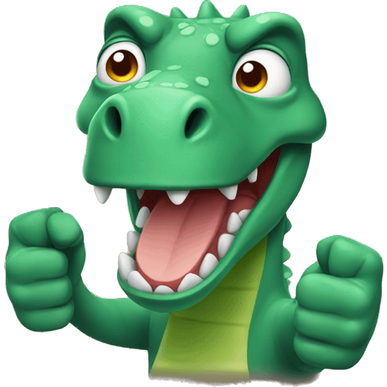 dinosaur shows thumbs up emoji