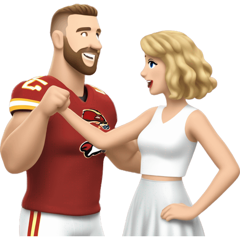 Travis Kelce and Taylor swift high fiving  emoji