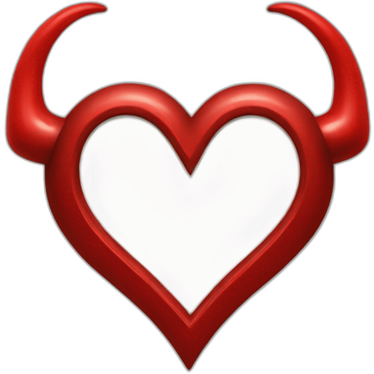 Red steel heart frame with horns emoji