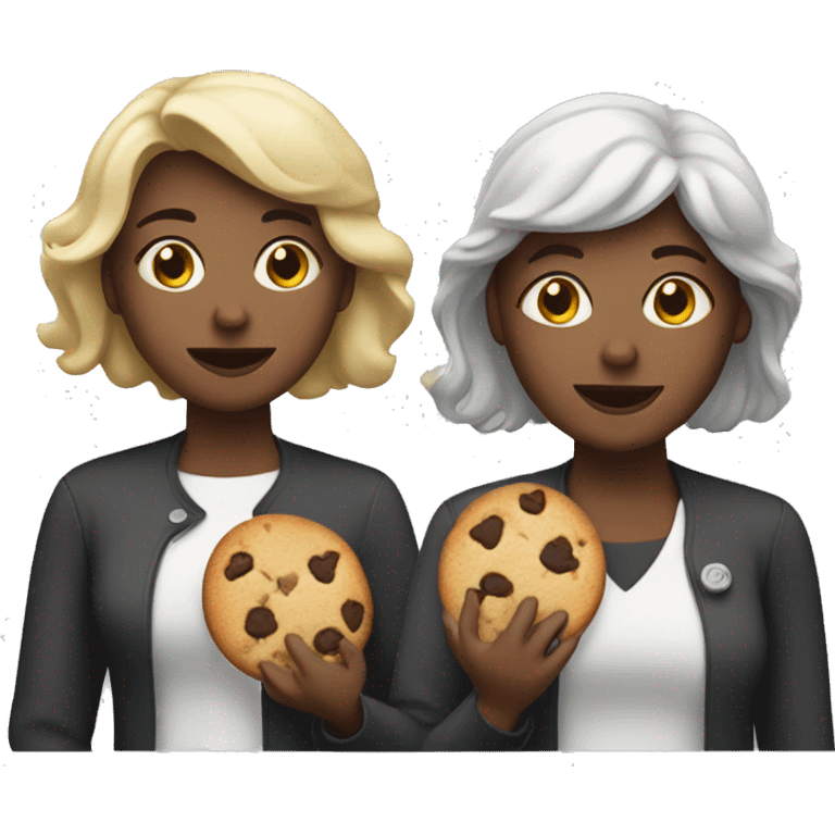 Three White Woman with Cookies emoji