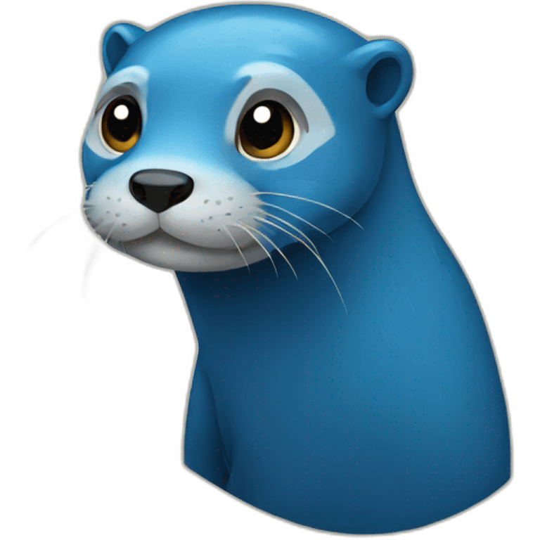 A blue otter emoji