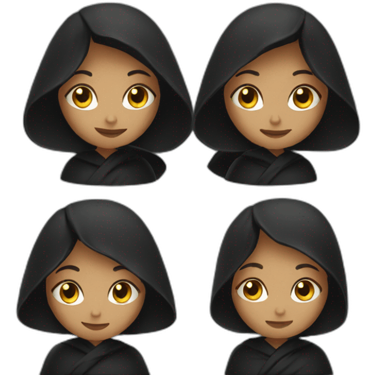 three women wearing black robes emoji