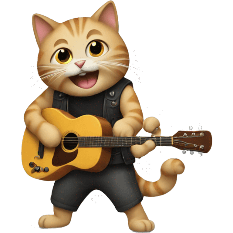 Cat playing guitar  emoji