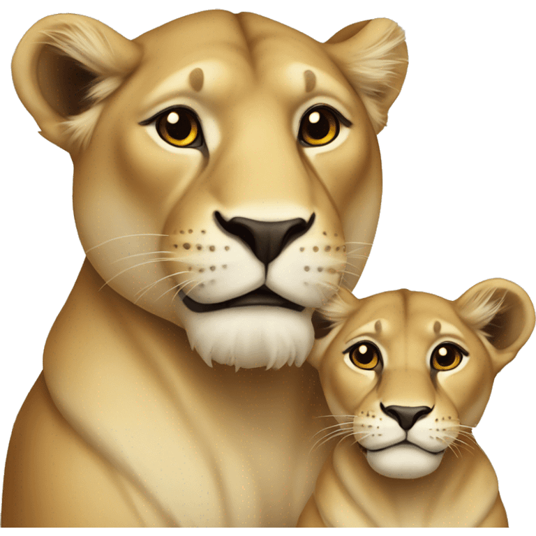 Lioness with baby emoji